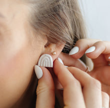 Load image into Gallery viewer, Clay Rainbow Earrings - Concrete
