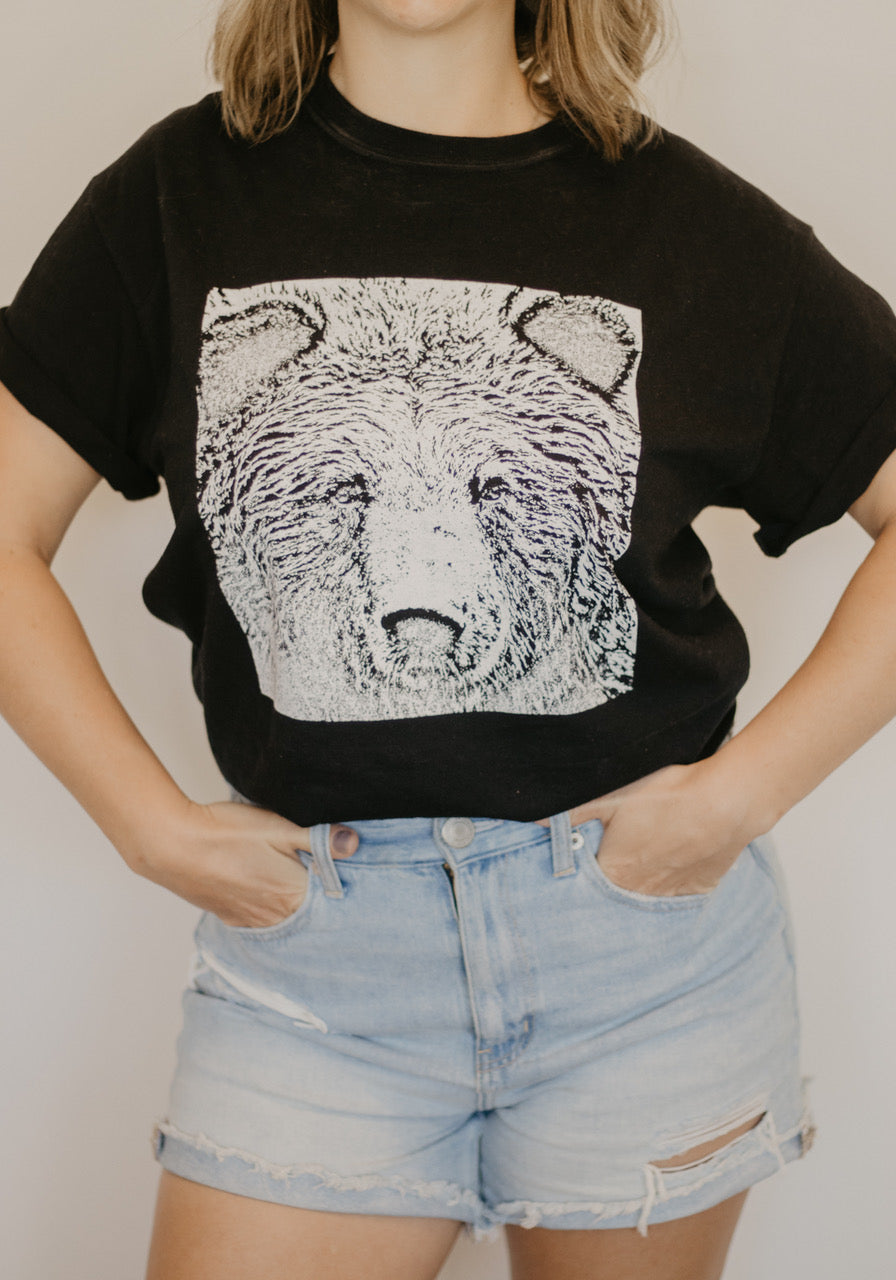 Bear Graphic T-Shirt - Adult - Black